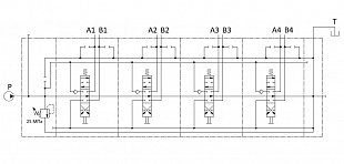 Гидрораспределитель четырехсекционный PC-150